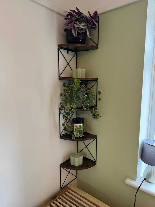 Loftowa narożna kwietnik dekoracja ścienna półka 5 poziomów