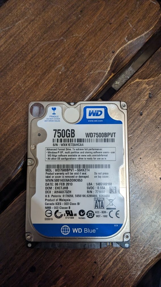 Жорсткий диск hdd 2.5 Toshiba 1tb,WD 750gb.