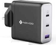 Ładowarka 3 portowa USB-C NOVOO GaN 120W Zasilacz MacBook iPhone Galax