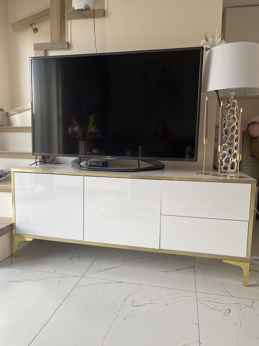 Szafka RTV Biało-złota