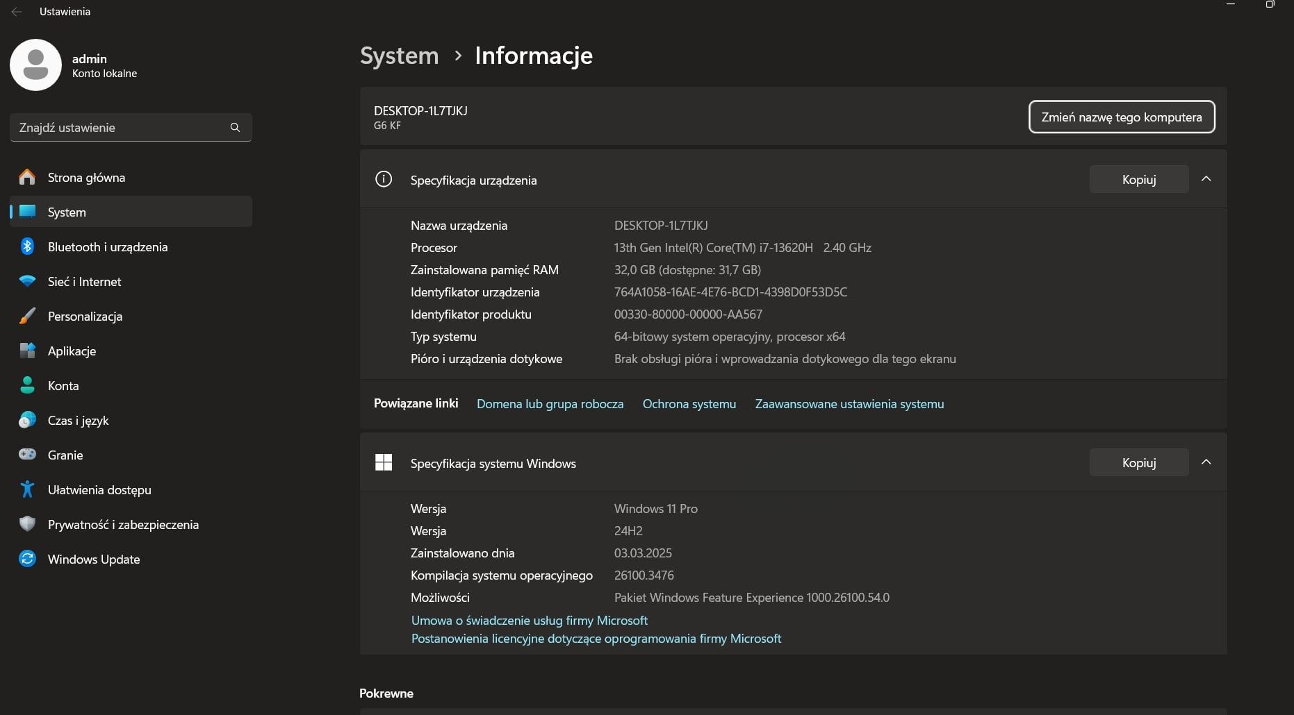 Laptop gigabyte G6 KF GTX 4060 i7