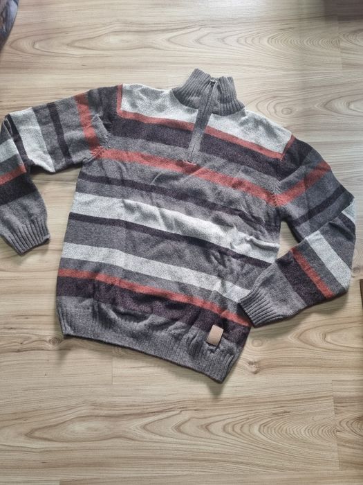 Sweter męski brązowy rozmiar L Reserved w paski