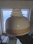 Lampa wisząca PRL szklana