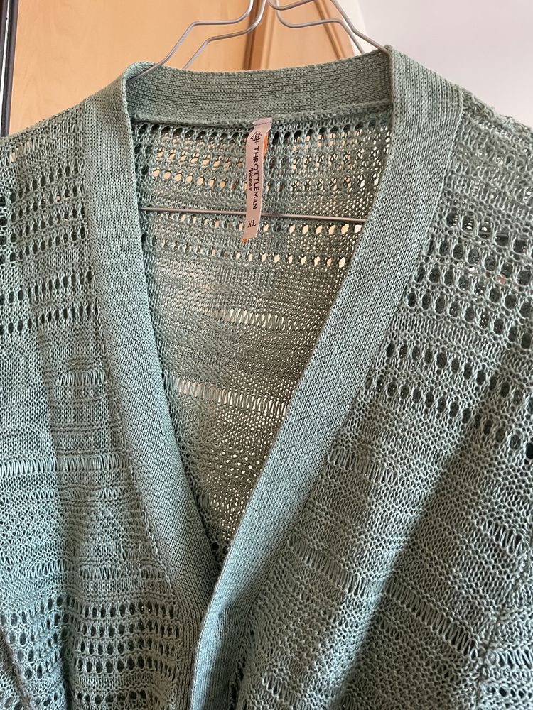 Casaco crochet Throtleman Verde-água XL