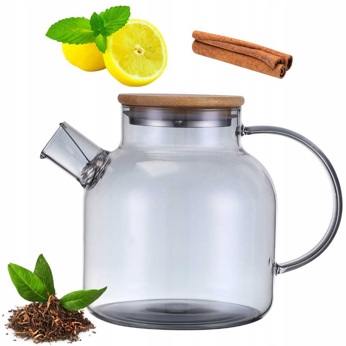 Szklany dzbanek zaparzacz do herbaty kawy napojów 1,5L Powystawowy
