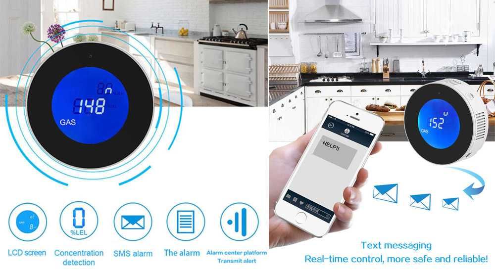 Alarme Tuya GSM/WiFi Sem Fios Câmara Sensor Gás Android/iOS  (NOVO)