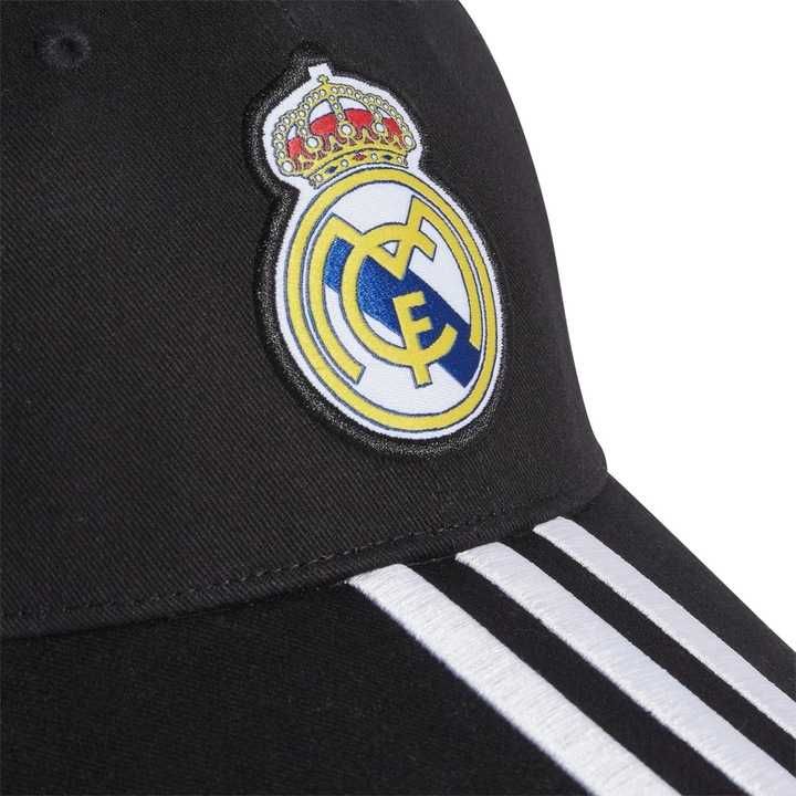 REAL MADRYT adidas licencjonowana bawełniana czarna czapka z daszkiem