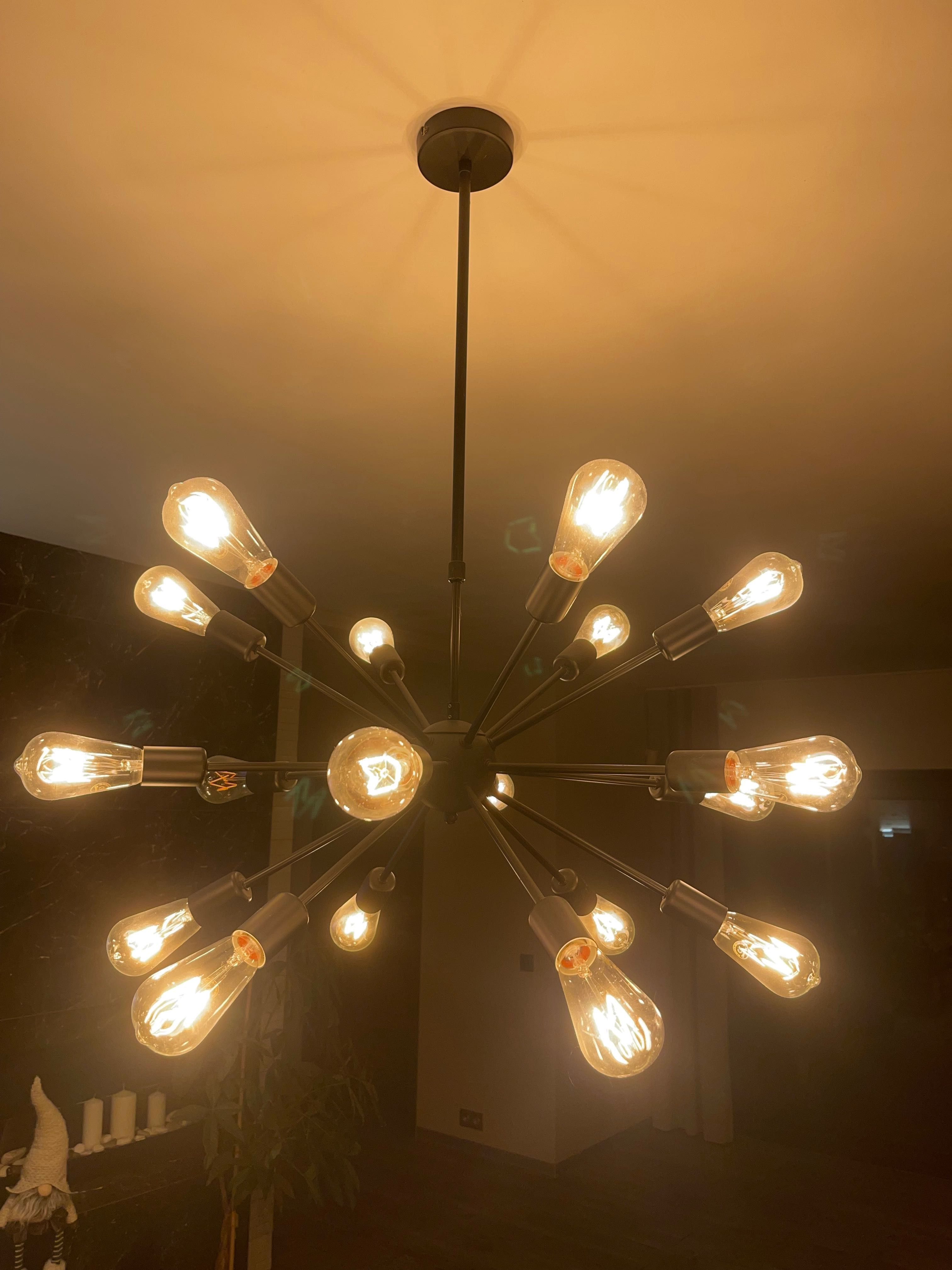 Lampa sufitowa 18 punktów świetlnych loft