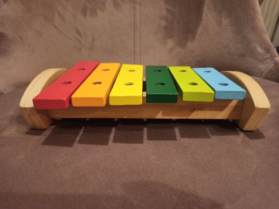 Cymbałki drewniane Eichhorn plus kolorowy piesek -drewniane klocki