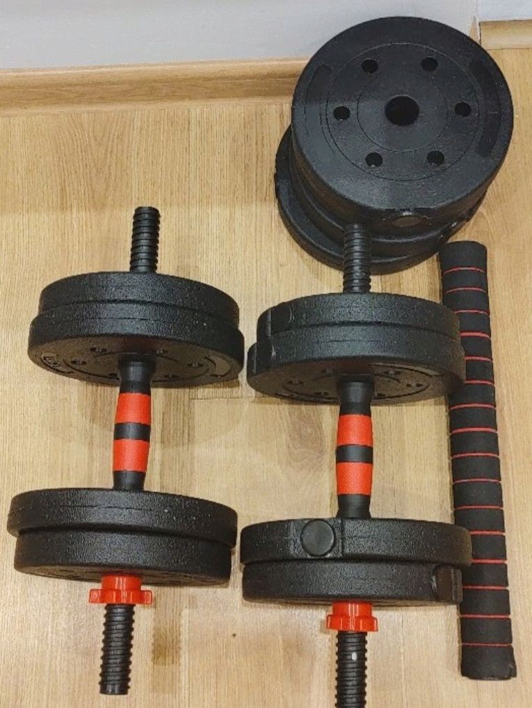 Hantle Regulowane Zestaw Hantli Do Ćwiczeń 2x10KG  20KG Sztanga + Gryf
