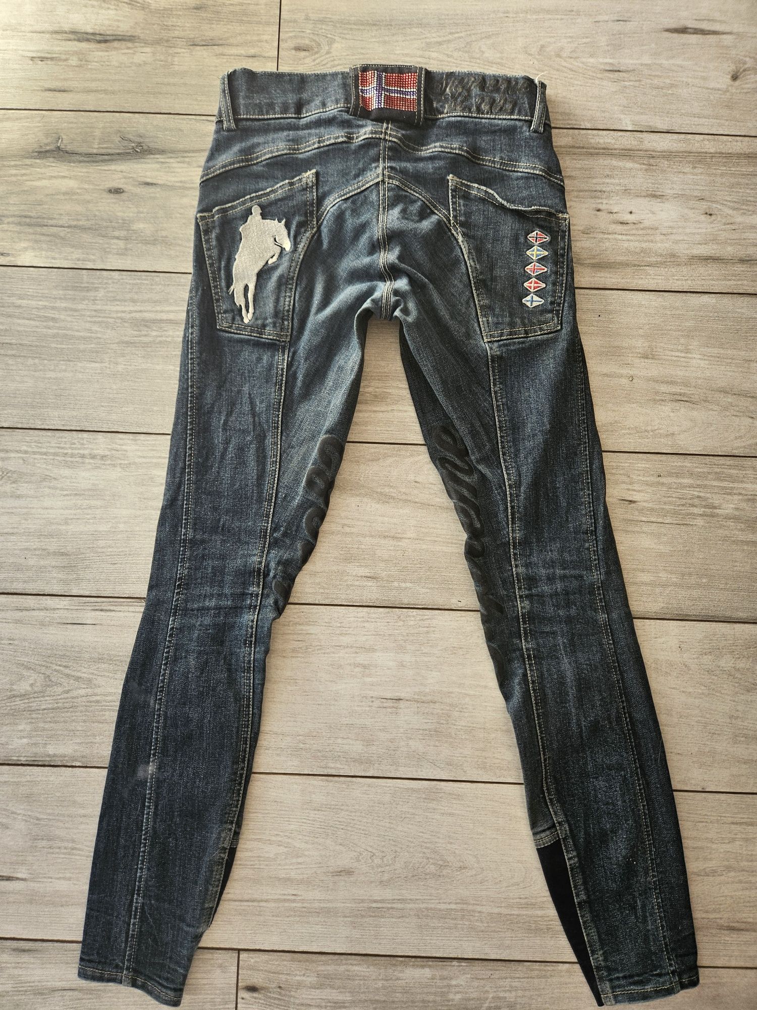 Bryczesy jeansowe horze supreme 32 34 XS