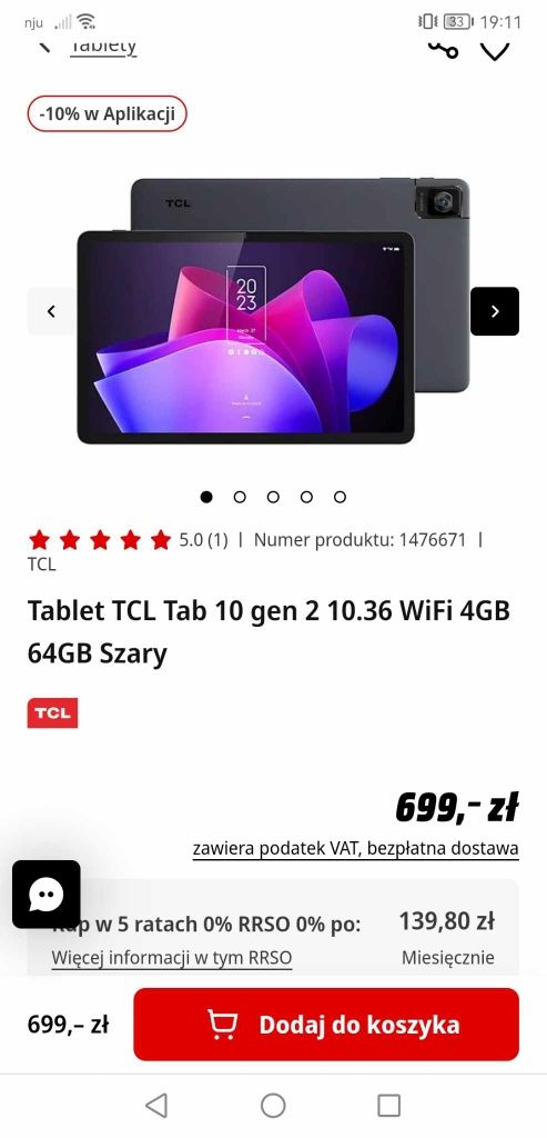 Tablet TCL tab 10 gen 2 10.36 WiFi 4GB  64GB