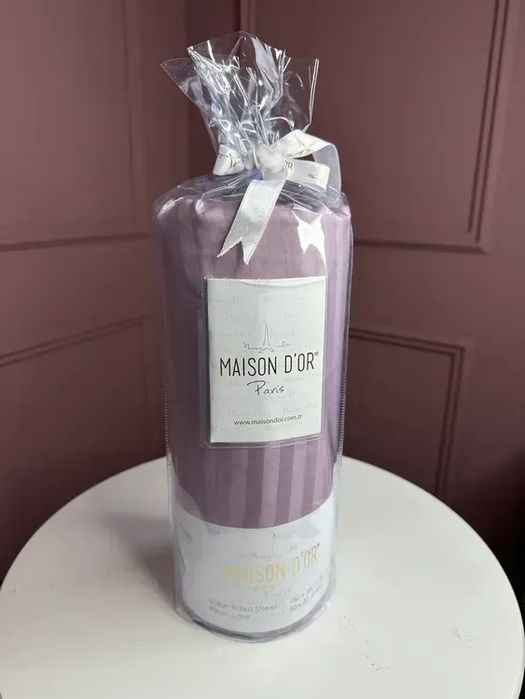 Сатиновые простыни Maison D'or на резинке 180х200+наволочки 2-50×70