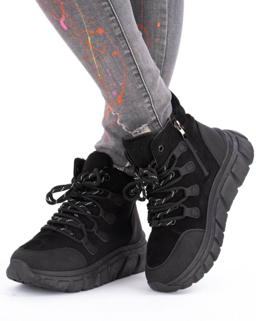 3 KOLORY 36 37 38 botki 39 40 41 sportowe trekkingowe na grubej podesz