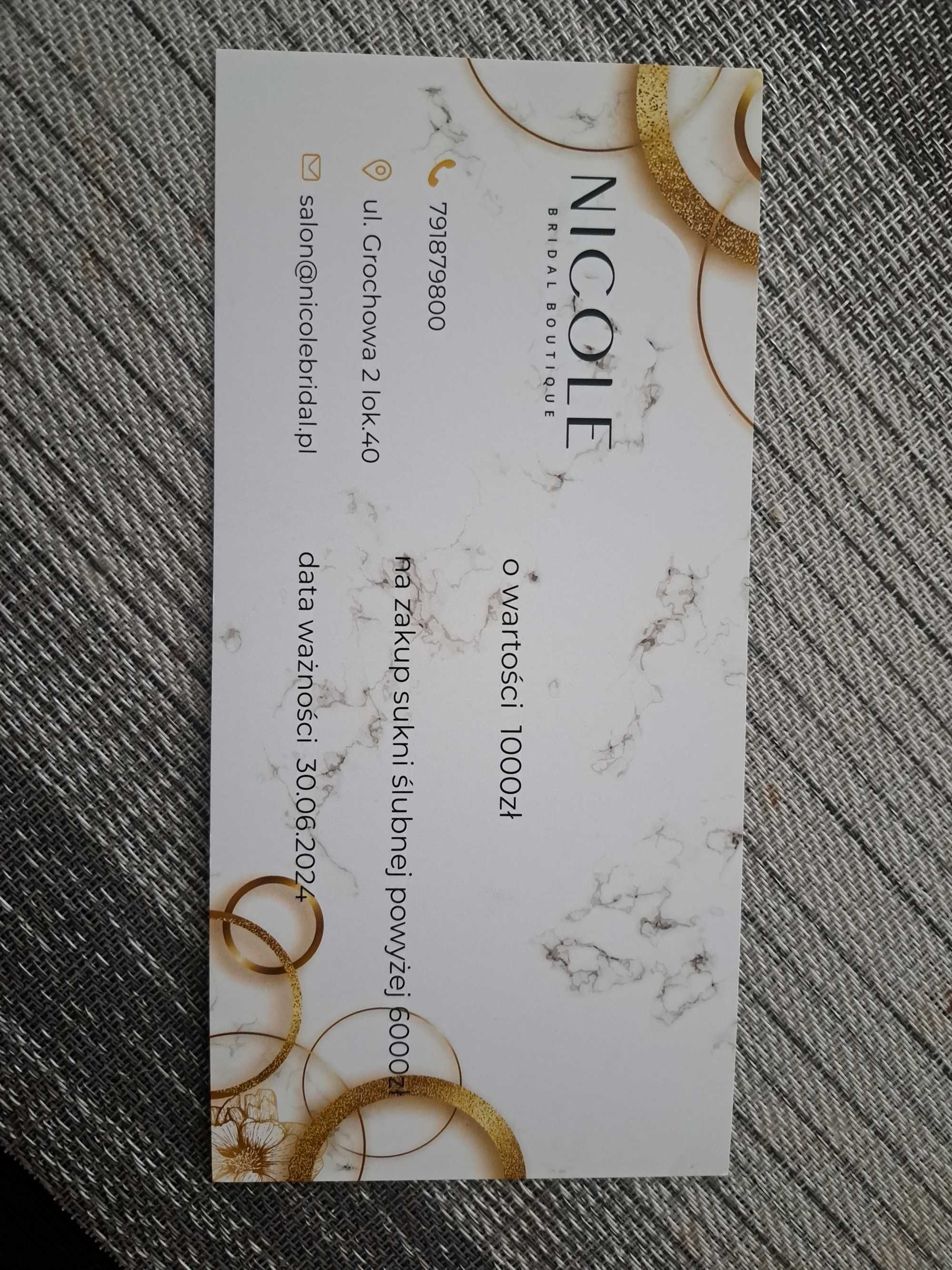 Voucher, bon salon ślubny Nicol Bridal suknia ślubna