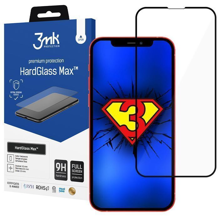 Szkło hartowane na ekran 3mk HardGlass Max do Apple iPhone 13/ 13 Pro