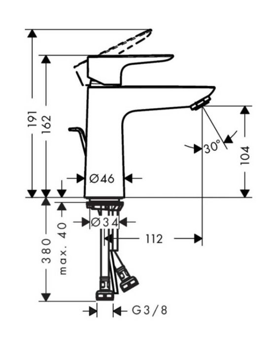 Змішувач для раковини Hansgrohe TALIS E чорний матовий  GROHE