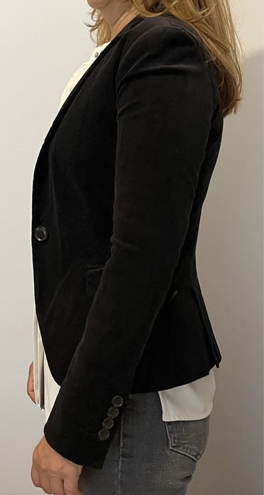 Casaco preto em bombazina