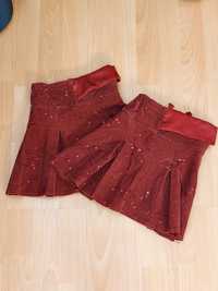 Spódniczki czerwone/ burgundowe dla bliźniaczek