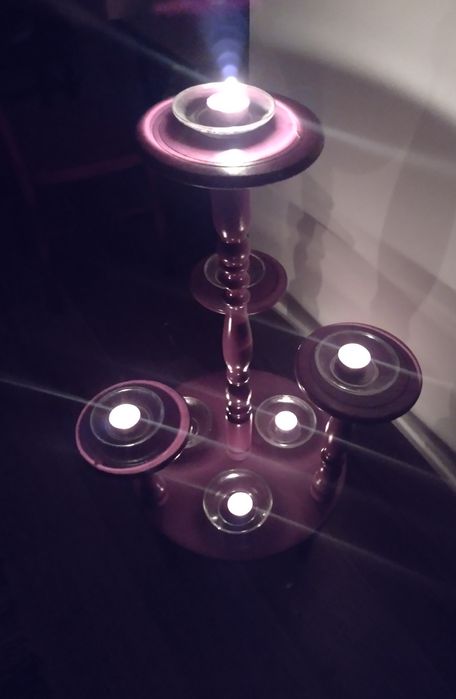 Kwietnik Świecznik drewniany