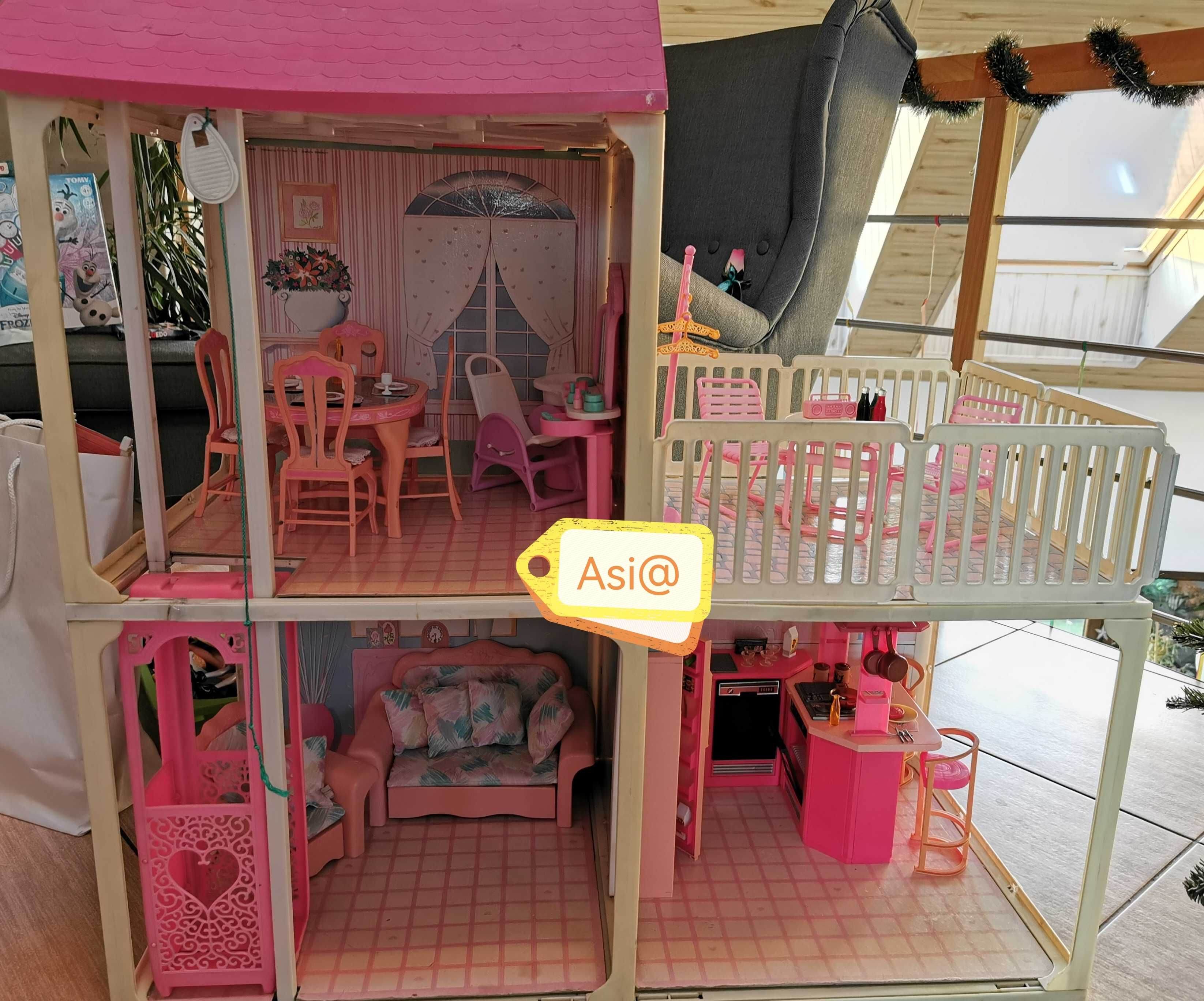 Domek Barbie Mattel lata 90te stan db unikat mebelki oryginał