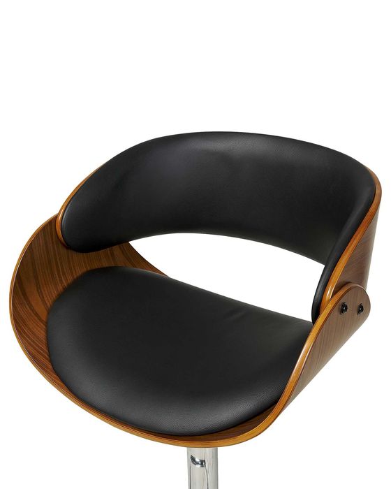 Krzesła barowe BAKU Ekoskóra Obrotowy Czarny firmy Beliani - nowe