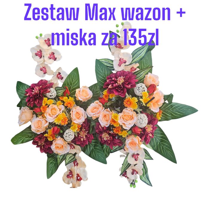 Stroiki wazon komplet kompozycja na cmentarz max