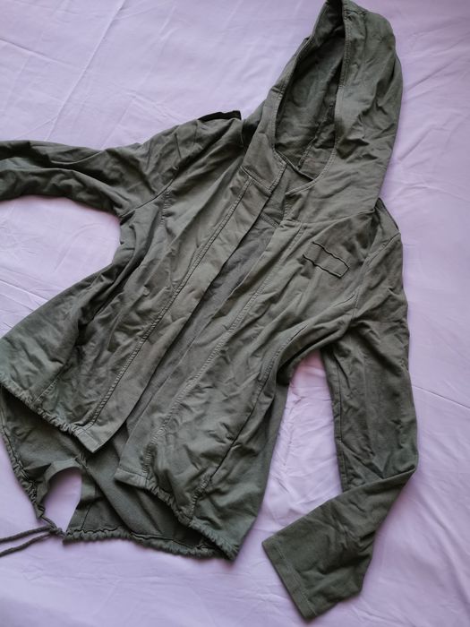 Płaszcz narzutka katana parka butelkowa zieleń khaki 36 38 S M vintage