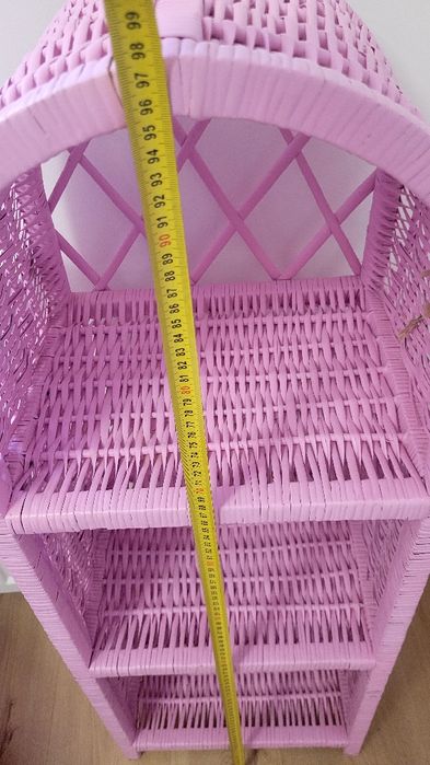 Etażerka wiklinowa różowa