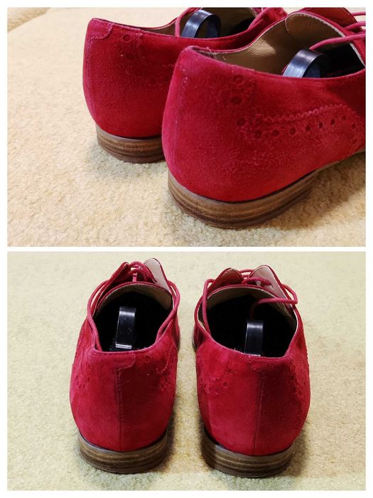 JHAY EU 43 (Made in Spain) для Crispins — червоні замшеві броги туфлі