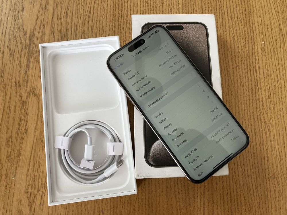 Iphone 15Pro Max 256gb Tytan naturalny