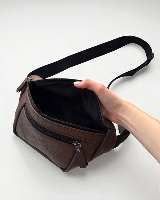 Шкіряна чоловіча сумка бананка|мужская кожаная сумка бананка барсетка