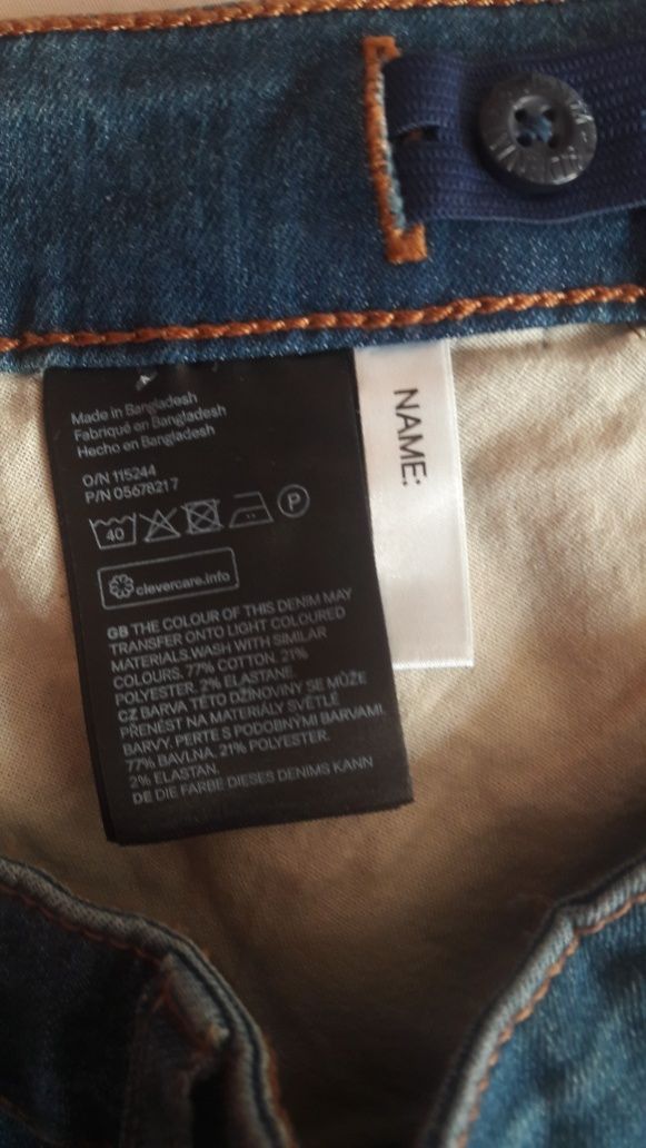 Nowe z metką spodnie dziewczęce jeansowe H&M