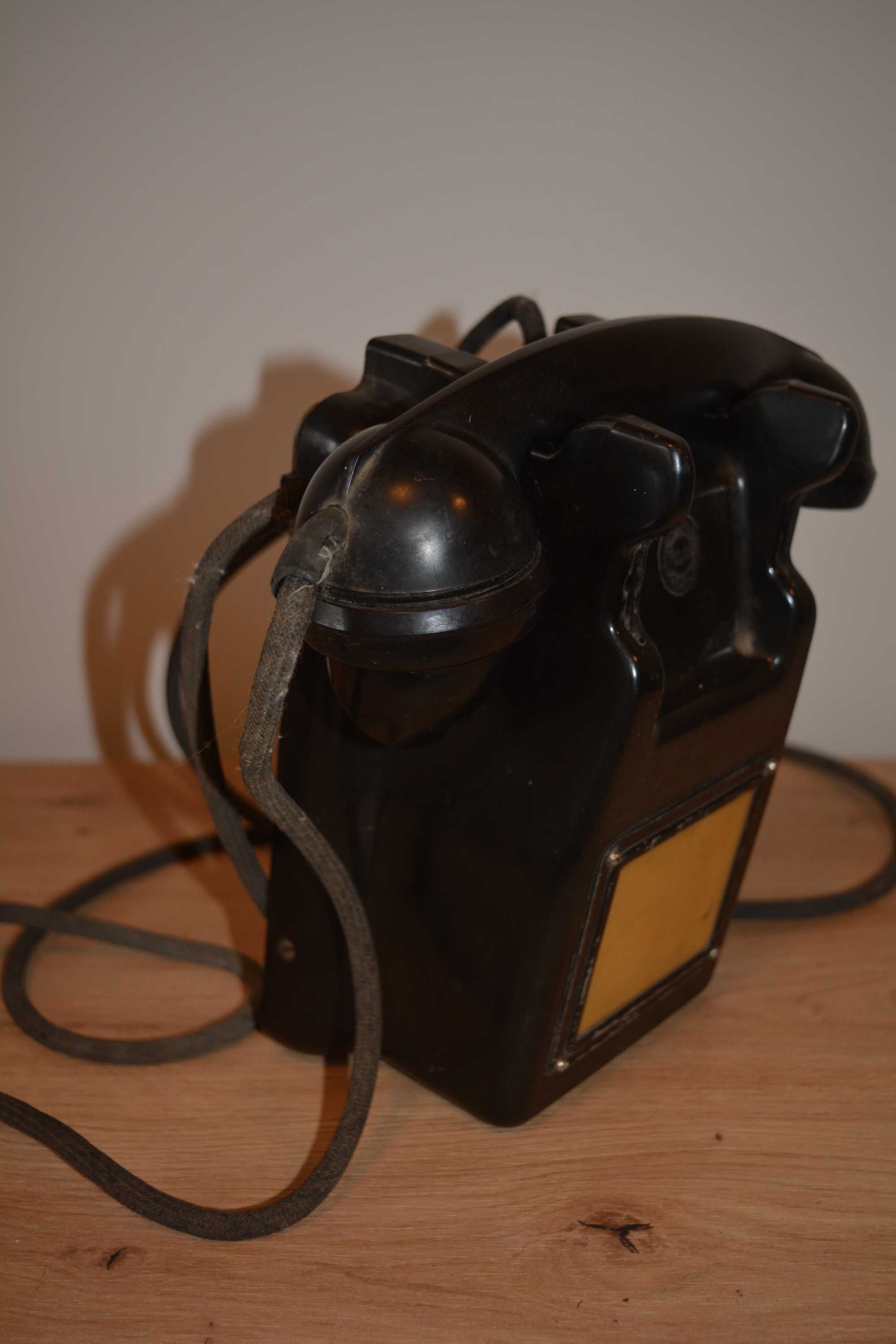 Stary telefon Telos aparat MB na korbkę