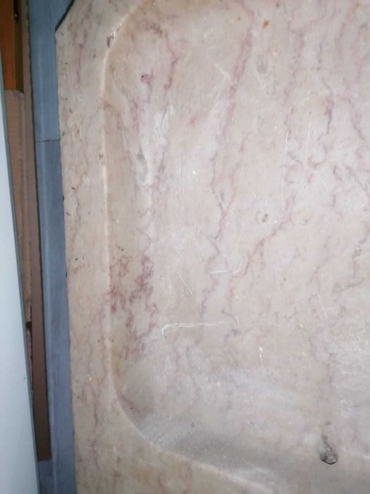 Lava-Loiças rústico em pedra Lioz e mármore - Vintage