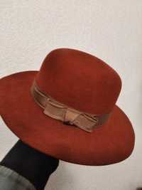 Винтажная бордовая женская фетровая шляпа СССР винтаж ретро