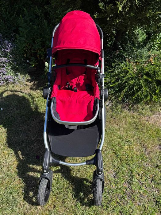 Czerwony wózek Baby Jogger City Select + pałąk + adapter do fotelika