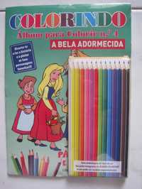 Albúm para colorir + lápis de cor