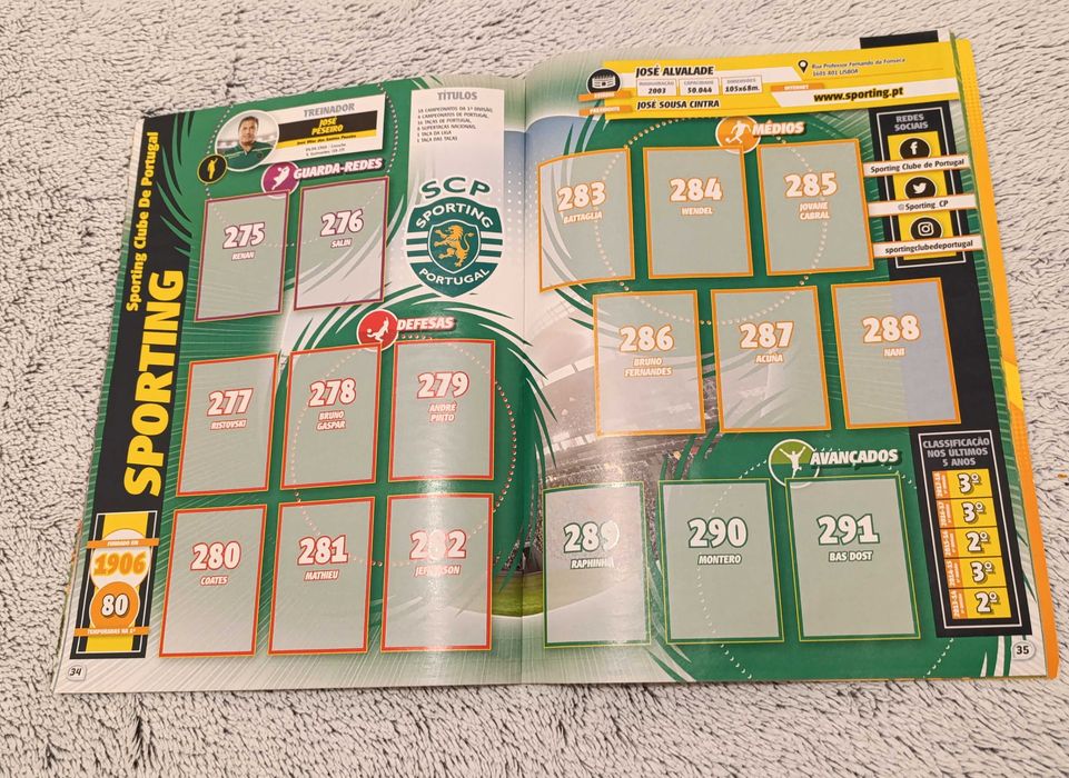 Caderneta Oficial Cromos Futebol  - Liga 2018/2019 - Nova c/ 4 cromos