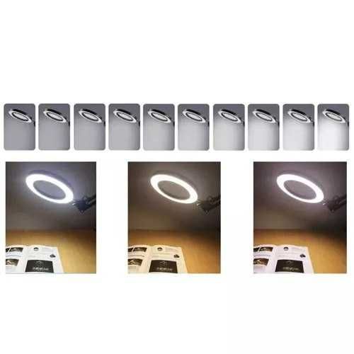 Biała lub Czarna Okrągła Lampa RING LED SZKŁEM Powiększającym USB