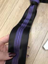 Галстук Milimetric cravatte краватка чорна з фіолетовим