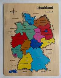Puzzle Niemcy, 16 el. Deutschland drewniane