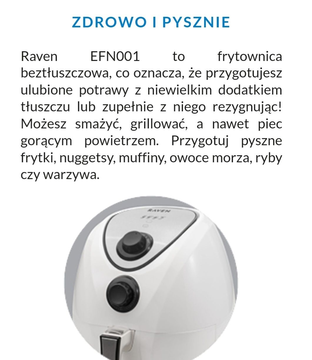 Raven frytownica air fryer gwarancja