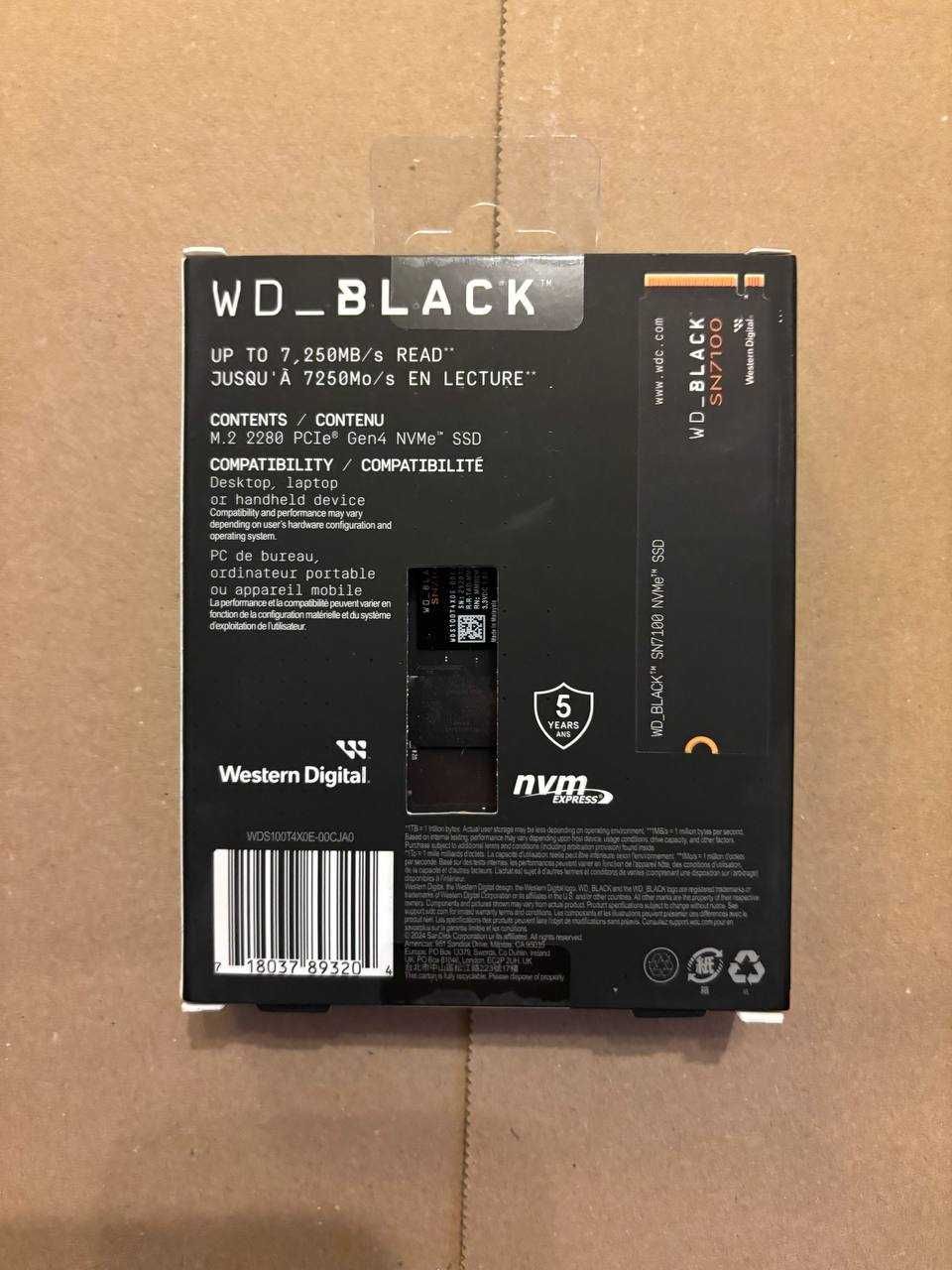 Dysk SSD M2 Wd Black Sn7100 1TB M.2 Nvme (WDS100T4X0E)