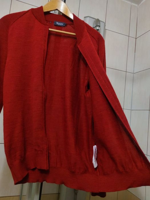 Sweter sweterek Maerz 48 męski L unisex damski wełniany wełna naturaln