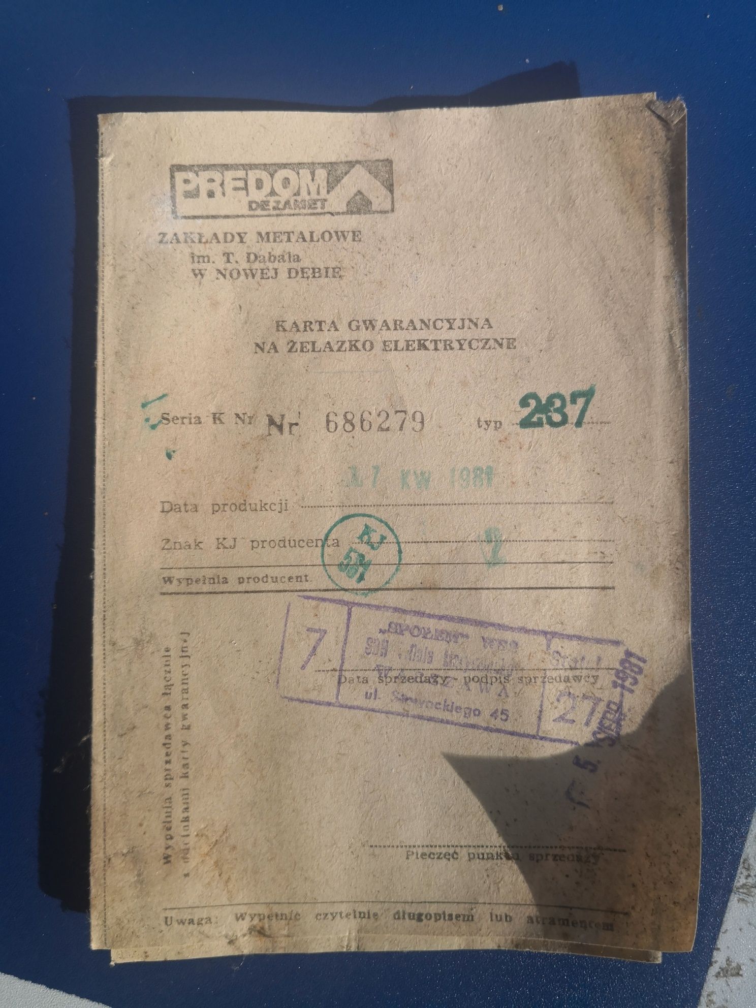 Żelazko Predom Dezamet w pudełku 1981