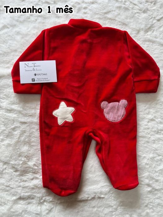 Babygrows veludo bebe 1 mes novos