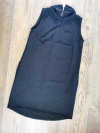 Czarna sukienka z kołnierzykiem, rozmiar L