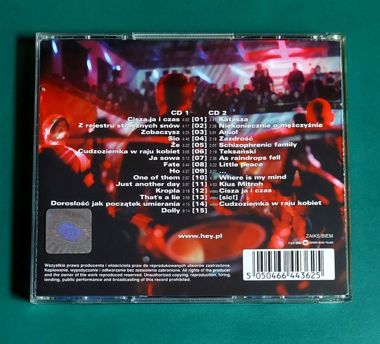 Hey [koncertowy] Nosowska live na żywo 2CD sic teledyski Janerka