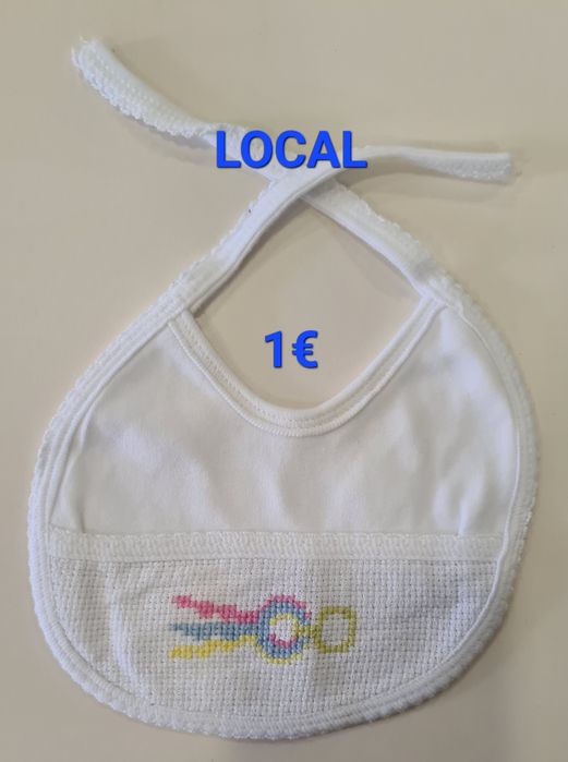 São 6 babetes. 1€ cada. 5€ os 6.